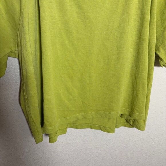Aerie T-Shirt Women's Small Green Round Neck Puff Sleeve Solid Casual Shirt - Picture 3 of 9